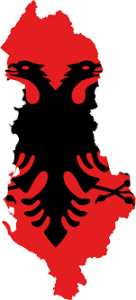 albania map and flag