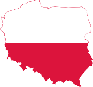 Poland map and flag