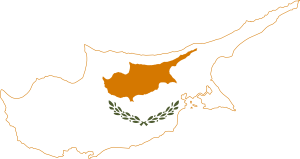 Cyprus map and flag