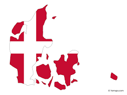 Denmark map and flag