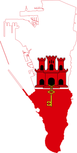 Gibraltar map and flag