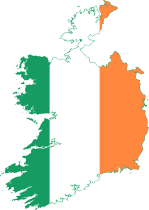 Ireland map and flag