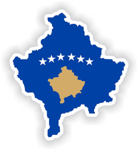 Kosovo map and flag