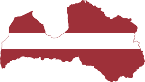 Latvia map and flag