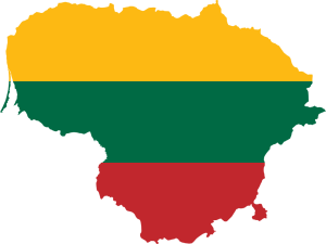 Lithuania map and flag