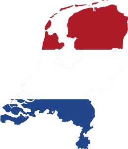 Netherlands map and flag