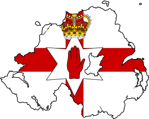 Northern Ireland map and flag