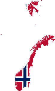 Norway map and flag