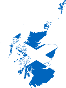 Scotland map and flag