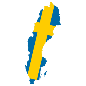 Sweden map and flag