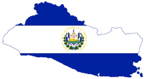 El Salvador map and flag