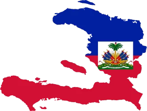 Haiti map and flag