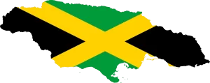 Jamaica map and flag