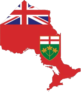 Ontario map and flag