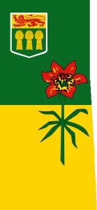 Saskatchewan, Canada map and flag