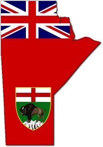 Manitoba, Canada map and flag