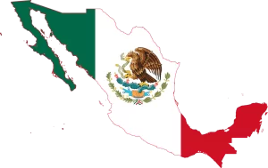 Mexico map and flag