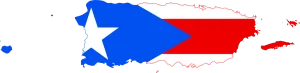 Puerto Rico map and flag