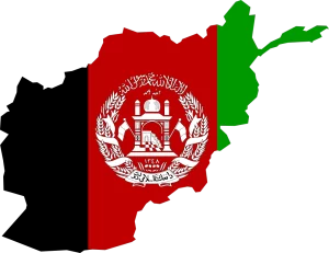 Afghanistan map and flag