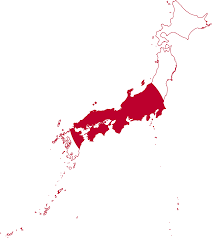Japan map and flag