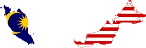 Malaysia map and flag