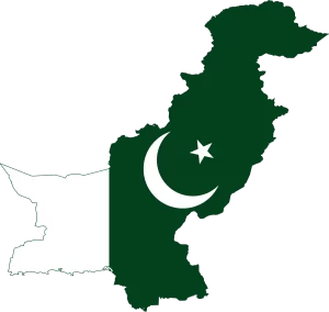 Pakistan map and flag