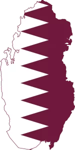 Qatar map and flag