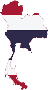 Thailand map and flag