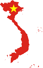 Vietnam map and flag