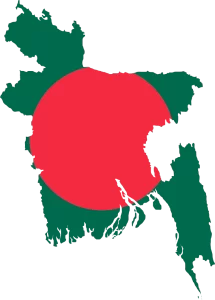 Bangladesh map and flag