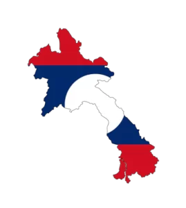 Laos map and flag