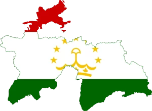 Tajikistan map and flag
