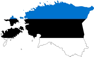 Estonia map and flag